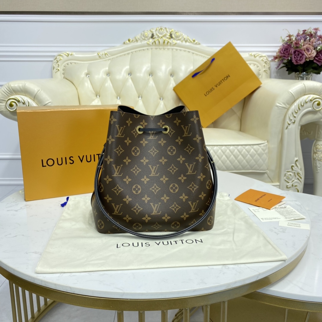 Louis Vuitton NEONOE MM Bucket Bag Monogram M44020 Black